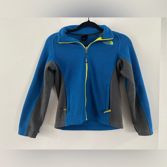 The North Face Kids Blue and Gray Fleece Zip Up Jacket - Picture 1 of 2